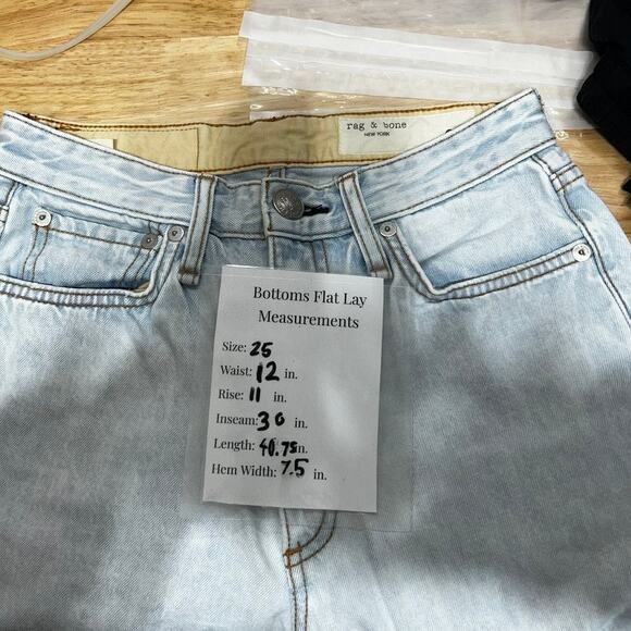 rag & bone Alex High Rise Straight Leg in Primrose Jeans Women's 25 Blue - Picture 12 of 12